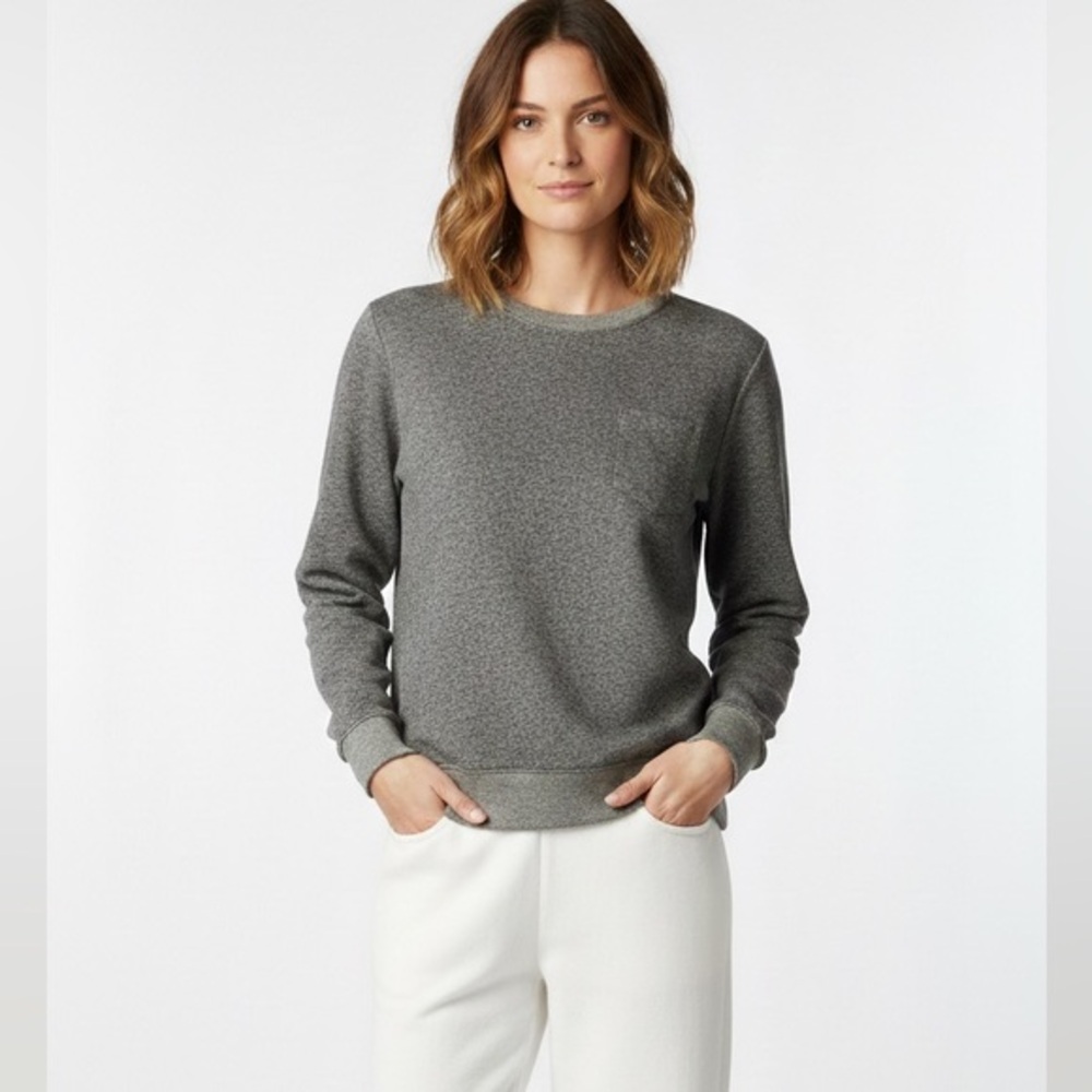 Roots Charcoal Grey Crewneck Sweatshirt Size Medium Slightly Cropped Cotton